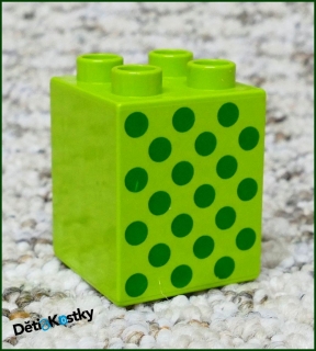 Lego® Duplo® Kostka 2x2x2 Limetka - Tečky