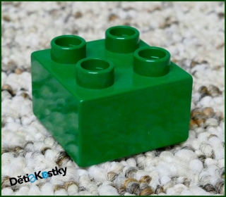 Lego® Duplo® Kostka 2x2 Tmavě Zelená - Top Stav