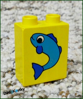 Lego® Duplo® Kostka 1x2x2 Žlutá - Ryba Tenká
