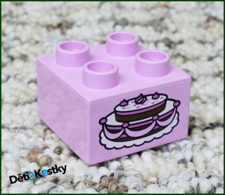 Lego® Duplo® Kostka 2x2 Růžová - Dort