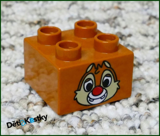 Lego® Duplo® Kostka 2x2 Hnědá - Chipmunk - Dale