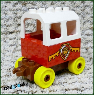 Lego® Duplo® Rytířský Vůz - Hnědý Podvozek/Bílá Střecha