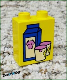 Lego® Duplo® Kostka 1x2x2 Žlutá - Krabicové Mléko