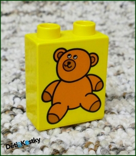 Lego® Duplo® Kostka 1x2x2 Žlutá - Medvídek