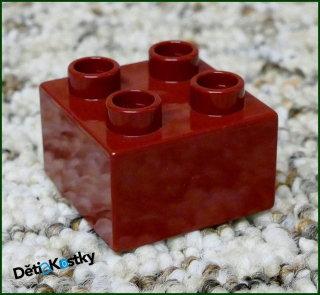 Lego® Duplo® Kostka 2x2 Tmavě Červená (Vínová)