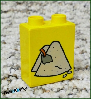 Lego® Duplo® Kostka 1x2x2 Žlutá - Hromada Štěrku