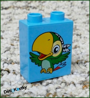Lego® Duplo® Kostka 1x2x2 Tyrkysová - Papoušek