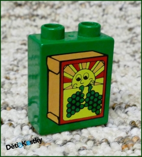 Lego® Duplo® Kostka 1x2x2 Tmavě Zelená - Hrozny a Sluníčko