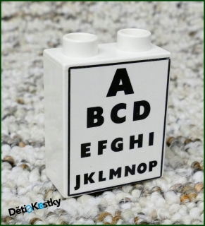 Lego® Duplo® Kostka 1x2x2 Bílá - Písmenka
