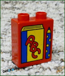 Lego® Duplo® Kostka 1x2x2 Červená - Kniha a Tužka