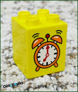 Lego® Duplo® Kostka 2x2x2 Žlutá - Obrázek Budík