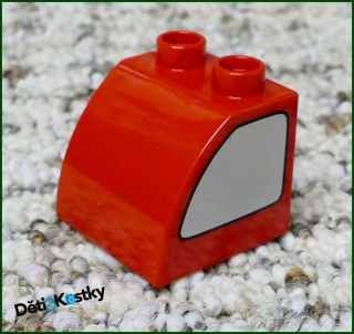 Lego® Duplo® Kostka 2x2 Zaoblená Červená - Okno Auta