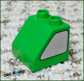 Lego® Duplo® Kostka 2x2 Zkosená Zelená - Okno Auta