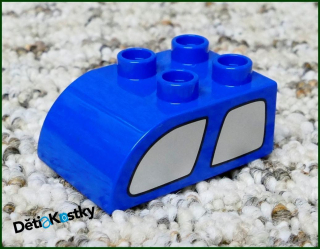 Lego® Duplo® Kostka 2x3 Zaoblená Modrá - Dvojité Okno Auta