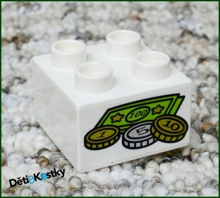 Lego® Duplo® Kostka 2x2 Bílá - Peníze