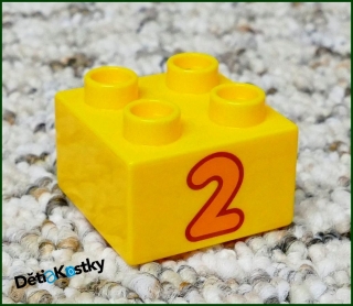 Lego® Duplo® Kostka 2x2 Žlutá - Oranžová Dvojka