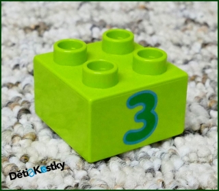 Lego® Duplo® Kostka 2x2 Limetka - Zelená Trojka