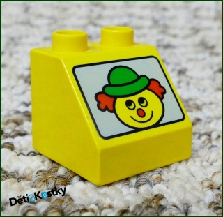 Lego® Duplo® Kostka 2x2 Žlutá Zkosená - Šašek
