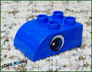 Lego® Duplo® Kostka 2x3 Zaoblená Modrá - Obrázek Oko