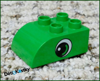 Lego® Duplo® Kostka 2x3 Zaoblená Zelená - Obrázek Oko