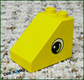 Lego® Duplo® Kostka 2x3 Zkosená Vysoká Žlutá - Obrázek Oko