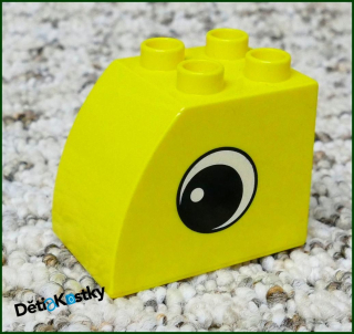 Lego® Duplo® Kostka 2x3 Zaoblená Vysoká Žlutá - Obrázek Oko