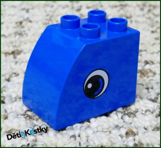 Lego® Duplo® Kostka 2x3 Zaoblená Vysoká Modrá - Obrázek Oko