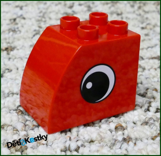 Lego® Duplo® Kostka 2x3 Zaoblená Vysoká Červená - Obrázek Oko