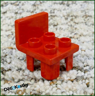 Lego® Duplo® Židlička Červená (Hranaté Opěradlo)
