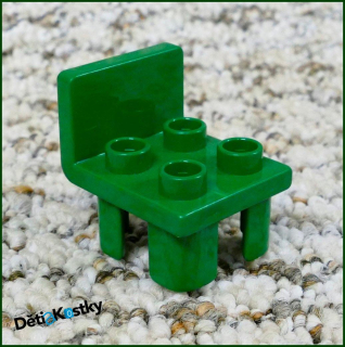 Lego® Duplo® Židlička Tmavě Zelená (Hranaté Opěradlo)