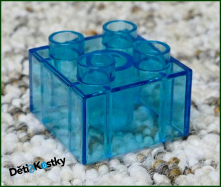 Lego® Duplo® Kostka 2x2 Průhledná Světle Modrá