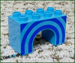 Lego® Duplo® Kostka Podstavec Mostu 2x4 Tyrkysová - Proužky (Podloubí)