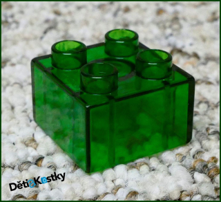 Lego® Duplo® Kostka 2x2 Průhledná Zelená