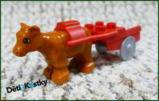 Lego® Duplo® Telátko Hnědé Starší - Červený Vozík