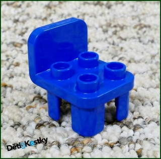 Lego® Duplo® Židlička Modrá (Zaoblené Opěradlo)