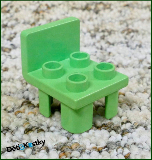 Lego® Duplo® Židlička Světle Zelená (Hranaté Opěradlo)
