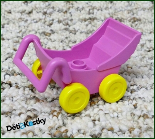 Lego® Duplo® Kočárek Růžový - Široká Žlutá Kola