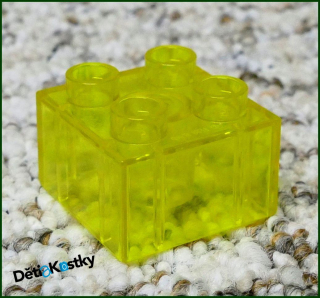 Lego® Duplo® Kostka 2x2 Průhledná Žlutá