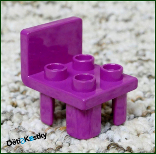 Lego® Duplo® Židlička Fialová (Hranaté Opěradlo)
