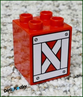 Lego® Duplo® 2x2x2 Červená - Nosník/Bedna