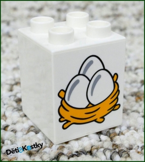 Lego® Duplo® 2x2x2 Bílá - Hnízdo s Vajíčky