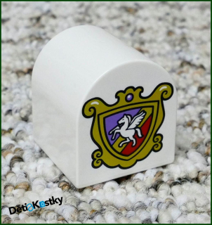 Lego® Duplo® 2x2 Zaoblená Bílá se Štítem