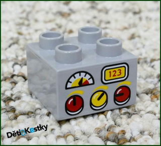 Lego® Duplo® Kostka 2x2 Šedá - Ovládací Panel