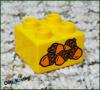 Lego® Duplo® Kostka 2x2 Oranžová - Žaludy