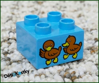Lego® Duplo® Kostka 2x2 Tyrkysová - Kačenky
