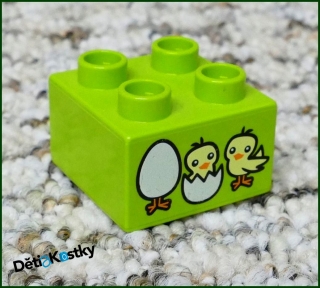 Lego® Duplo® Kostka 2x2 Limetka - Kuřátka