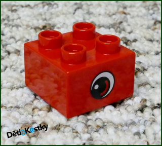 Lego® Duplo® Kostka Červená 2x2 Oko Nový Typ
