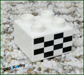 Lego® Duplo® Kostka 2x2 Bílá - Motiv Cíl