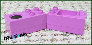 Lego® Duplo® Vařič a Dřez Růžový - Černá Plotýnka