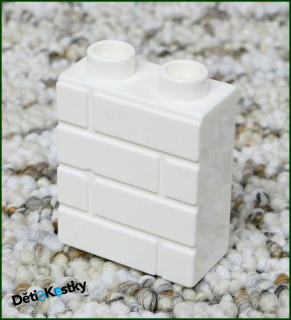 Lego® Duplo® Kostka 1x2x2 Bílá Tvarovaná - Cihly
